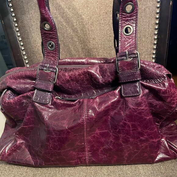 Danier Handbags - Danier Vintage Purple Leather Bag